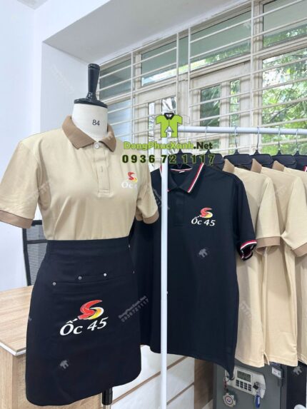 áo vải cá sấu thái, tạp dề vải kaki cotton 100
