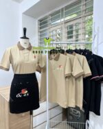 áo vải cá sấu thái, tạp dề vải kaki cotton 100