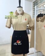 áo vải cá sấu thái, tạp dề vải kaki cotton 100