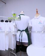 áo bếp vải kaki cototn