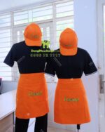 tạp dề, nón vải kaki cotton 100