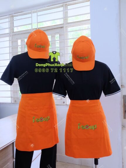tạp dề, nón vải kaki cotton 100