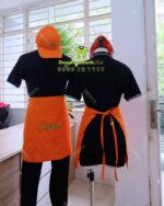 tạp dề, nón vải kaki cotton 100