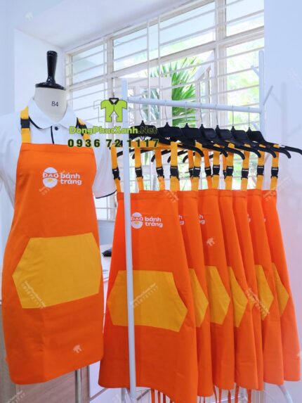 tạp dề vải kaki cotton 100