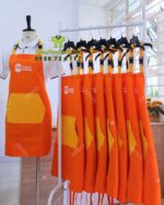tạp dề vải kaki cotton 100