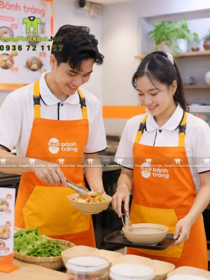 tạp dề vải kaki cotton 100